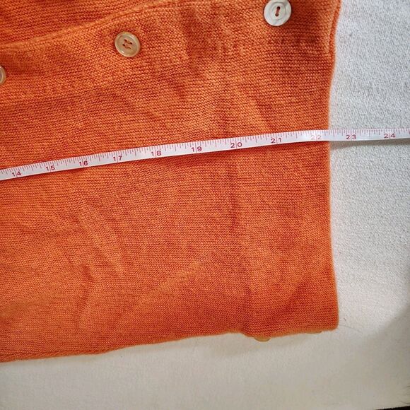 Vtg Hatmaker Lacoste 36 S Orange Cardigan Sweater Retro 80s USA Preppy Classic - Picture 8 of 8